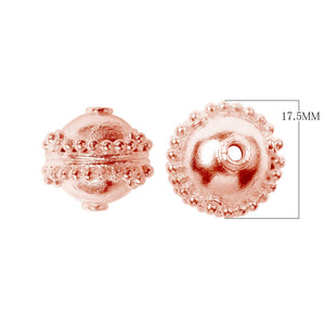 Rose gold overlay copper beaded dome beads handcrafted in India for wholesale jewelry making