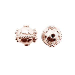 Rose gold overlay copper rope band beads handcrafted in India for wholesale jewelry making