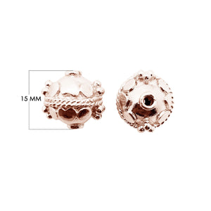 Rose gold overlay copper rope band beads handcrafted in India for wholesale jewelry making