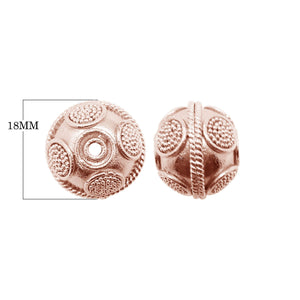 Rose gold overlay copper granulated panel beads handcrafted in India for wholesale jewelry making