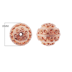BRG-134 Rose Gold Overlay Bali Bead Beads Bali Designs Inc