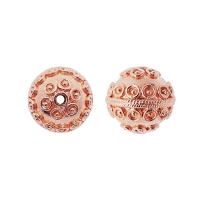 BRG-134 Rose Gold Overlay Bali Bead Beads Bali Designs Inc