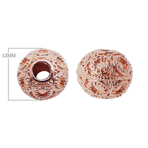 BRG-141 Rose Gold Overlay Bali Bead Beads Bali Designs Inc