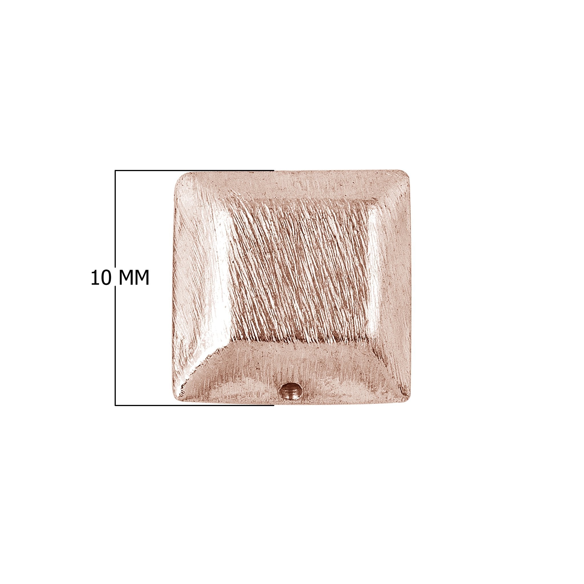 BRG-203-10MM Rose Gold Overlay Square Shape Brushed Bead Beads Bali Designs Inc