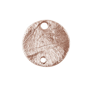 Rose gold overlay over copper round connector disc handcrafted in India for wholesale metal components
