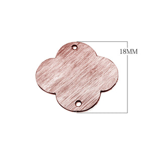 BRG-272-18MM Rose Gold Overlay Quatrefoil Shape Chip Bead Beads Bali Designs Inc