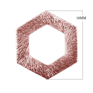 BRG-359 Rose Gold Overlay Hexagon Shape Chip Bead Beads Bali Designs Inc