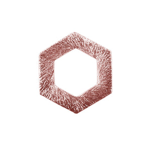 BRG-359 Rose Gold Overlay Hexagon Shape Chip Bead Beads Bali Designs Inc