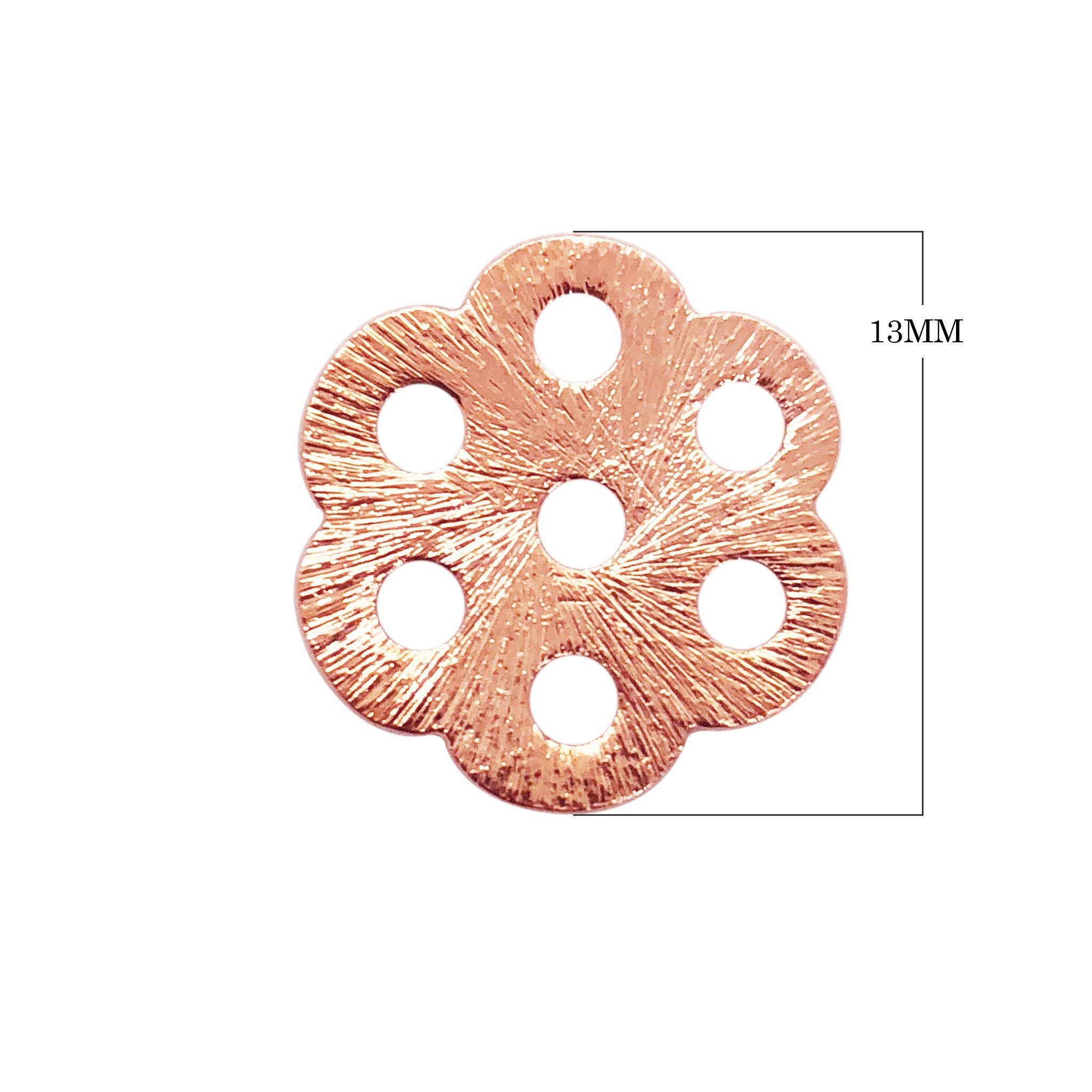 BRG-360-13MM Rose Gold Overlay Flower Shape Chip Bead Beads Bali Designs Inc