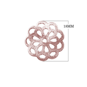 BRG-363 Rose Gold Overlay Flower Shape Chip Bead Beads Bali Designs Inc