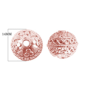 BRG-369 Rose Gold Overlay Bali Bead Beads Bali Designs Inc