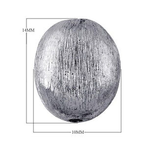 BSF-173-10X14MM Silver Overlay Oval Shape Brushed Bead Beads Bali Designs Inc