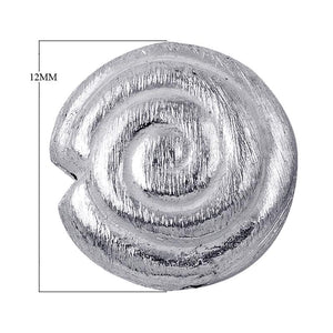 BSF-174-12MM Silver Overlay Circle Shape Brushed Bead Beads Bali Designs Inc