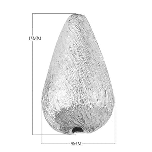 BSF-175-15X9MM Silver Overlay Pears Shape Brushed Bead Beads Bali Designs Inc