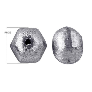 BSF-183 Silver Overlay Hexagon Shape Brushed Bead Beads Bali Designs Inc