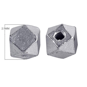 BSF-184-2.5MM Silver Overlay Dice Shape Spacers Bead Beads Bali Designs Inc