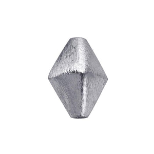 BSF-186 Silver Overlay 3D Rhombus Shape Brushed Bead Beads Bali Designs Inc