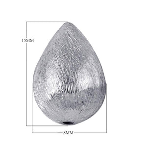 BSF-194-8X15MM Silver Overlay Pears Shape Brushed Bead Beads Bali Designs Inc