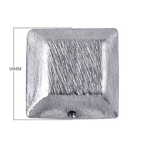 BSF-203-10MM Silver Overlay Square Shape Brushed Bead Beads Bali Designs Inc