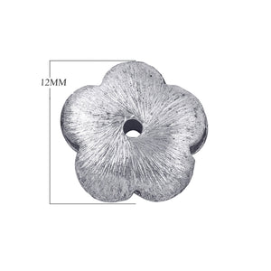 BSF-208-12MM Silver Overlay Flower Shape Brushed Bead Beads Bali Designs Inc