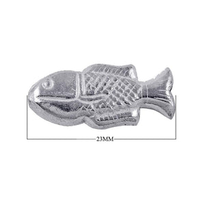 BSF-209 Silver Overlay Fish Shape Brushed Bead Beads Bali Designs Inc