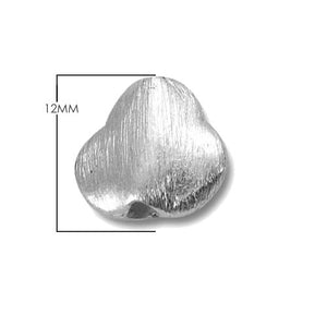 Handcrafted silver overlay over copper heart-shaped bead with textured finish made in India