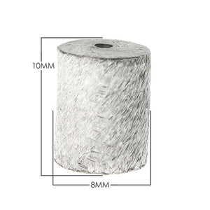 BSF-264 Silver Overlay Cylinder Shape Brushed Bead Beads Bali Designs Inc