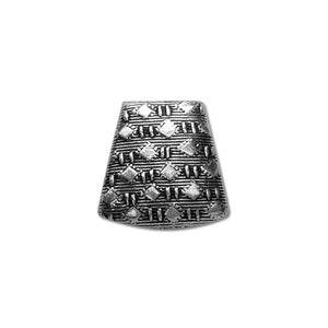 Silver overlay over copper geometric bead handcrafted in India with oxidized silver finish for wholesale jewelry components