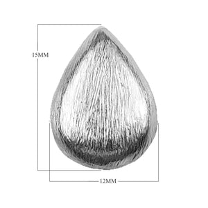 BSF-357-15X12MM Silver Overlay Pears Shape Brushed Bead Beads Bali Designs Inc