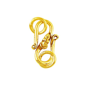 18K Gold Overlay Over Copper Coiled Hook Clasp Handcrafted In India