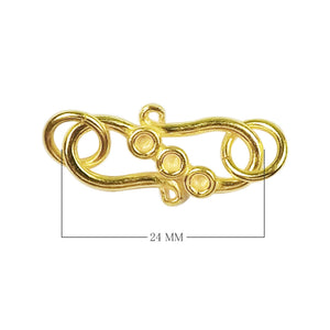 18K Gold Overlay Over Copper 24MM Triple-Dot Coil Hook Clasp Handcrafted In India
