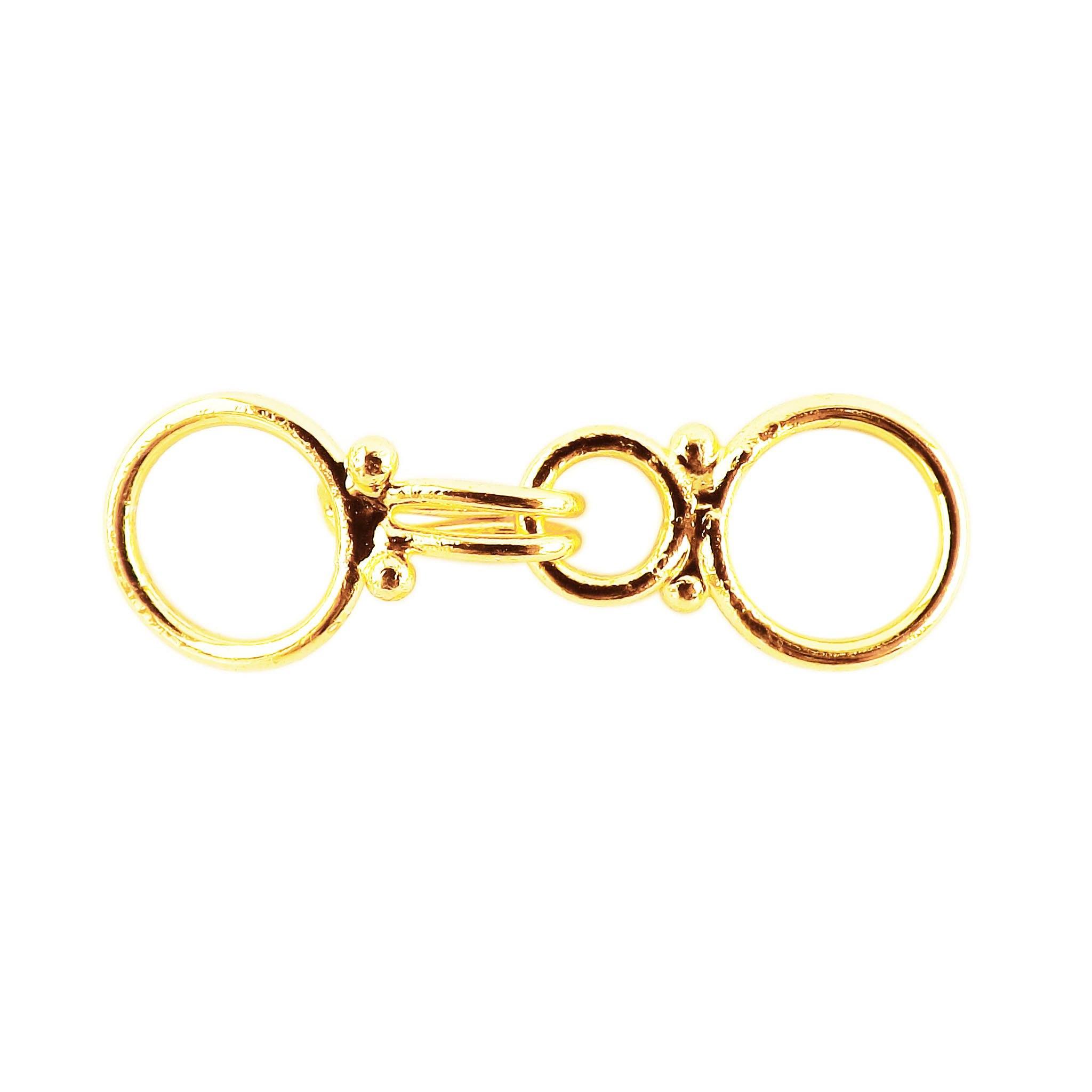 18K Gold Overlay Over Copper circular clasp hook handcrafted in India for wholesale jewelry making.