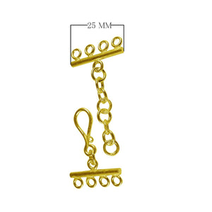 18K Gold Overlay Over Copper four-hole multi-strand jewelry extender with hook clasp, handcrafted in India