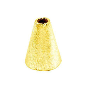 18K Gold Overlay Over Copper cone bead jewelry component with tapered design, handcrafted in India
