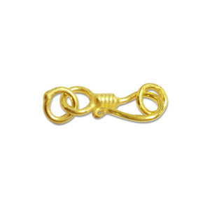 Handcrafted S-hook jewelry clasp component made with 18K Gold Overlay Over Copper, polished gold finish, made in India for wholesale use
