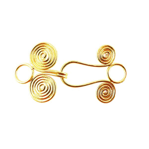 Handcrafted double spiral wire hook clasp made with 18K Gold Overlay Over Copper, handcrafted in India for wholesale jewelry manufacturing.
