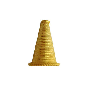 Handcrafted cone shape bead end cap made with 18K Gold Overlay Over Copper, handcrafted in India for wholesale jewelry manufacturing.