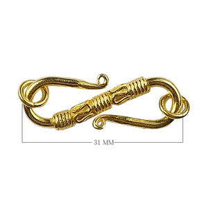 Handcrafted S-Hook Connector With 18K Gold Overlay Over Copper Finish Designed For Jewelry Making And Wholesale Collection