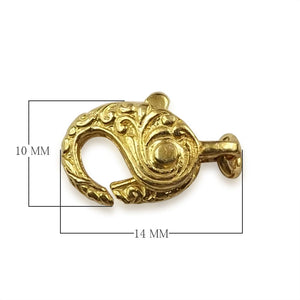 CG-229 18K Gold Overlay Lobster Clasp Beads Bali Designs Inc