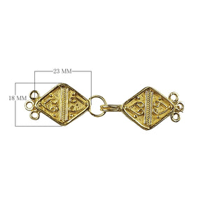 Handcrafted Multi Strand Clasp With 3 Holes Made With 18K Gold Overlay Over Copper For Jewelry Making And Wholesale Collection