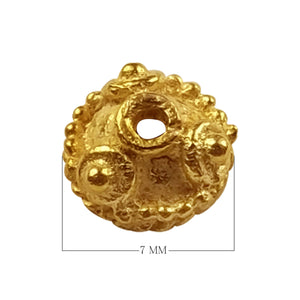 Handcrafted Granulated Round Spacer Bead With Single Hole Made With 18K Gold Overlay Over Copper For Jewelry Making Wholesale Collection