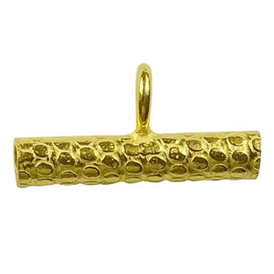 Handcrafted Hammered Bar Pendant Connector With Top Loop Made With 18K Gold Overlay Over Copper For Jewelry Making Wholesale Collection