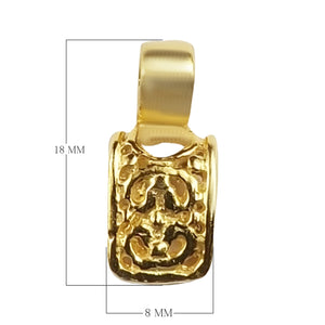 Handcrafted Rectangular Pendant Bail With Decorative Motif Made With 18K Gold Overlay Over Copper For Jewelry Making Wholesale Collection