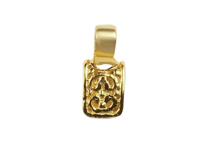 Handcrafted Rectangular Pendant Bail With Decorative Motif Made With 18K Gold Overlay Over Copper For Jewelry Making Wholesale Collection