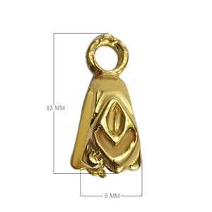 Handcrafted Bell Flower Bud Pendant Charm With Top Loop Made With 18K Gold Overlay Over Copper For Jewelry Making Wholesale Collection