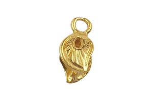 Handcrafted Leaf Shape Pendant Charm With Top Loop Made With 18K Gold Overlay Over Copper For Jewelry Making Wholesale Collection