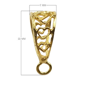Handcrafted Heart Openwork Pendant Bail With Bottom Ring Made With 18K Gold Overlay Over Copper For Jewelry Making Wholesale Collection