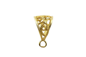 Handcrafted Heart Openwork Pendant Bail With Bottom Loop Made With 18K Gold Overlay Over Copper For Jewelry Making Wholesale Collection