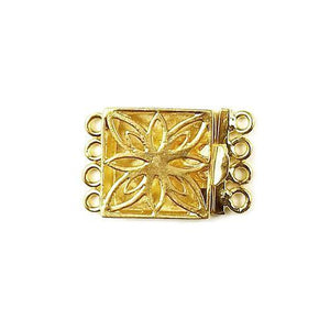 CG-250 18K Gold Overlay Multi Strand Clasp With 4 Holes Beads Bali Designs Inc
