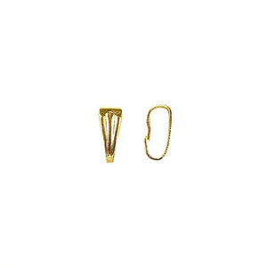 Handcrafted pendant bail with oval jump ring, 18K Gold Overlay Over Copper, made in India for wholesale jewelry making.